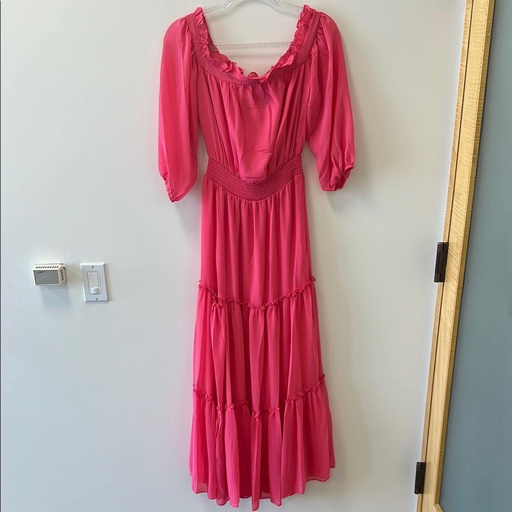 Monograph Sz XS Pink Tiered Maxi Sundress